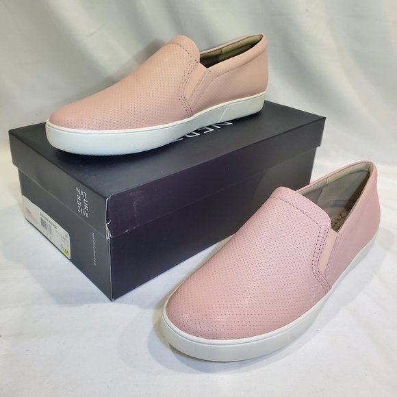 Naturalizer Shoes - Rose Pink Perforated Leather Slip-on Shoes